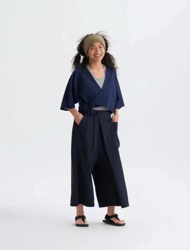 高級感のあるワイドレッグパンツ レディース ドレープ感 夏 薄手 ゆったり セミゴム ハイウエスト 着回し抜群 着痩せ効果 七分丈スカートパンツ レディース|undefined