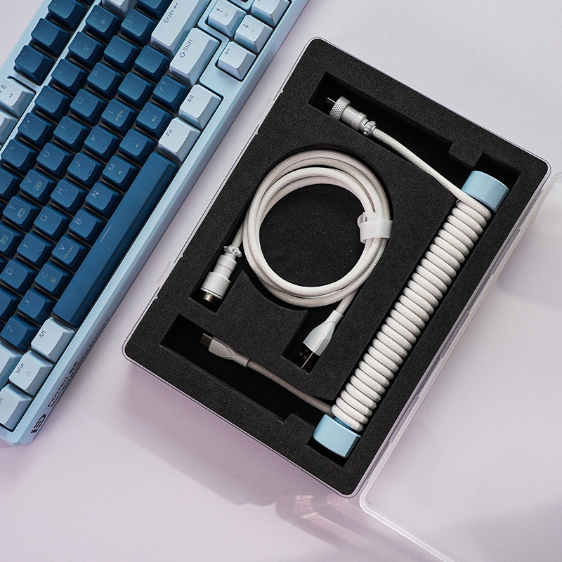 カスタムキーボード航空線type-c編み8kデータ線金属頭バネ線理線棒ギフトボックスセット|undefined