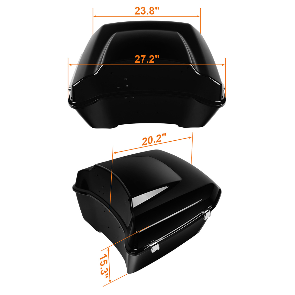 Suitable for Harley-Davidson Street Glide, Road Glide, and CVO models; aftermarket rear luggage rack and storage box for Street Glide and Road Glide models, 24-26 inches