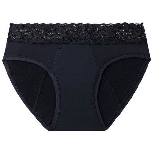 Menstrual pants foreign trade large size mid-waist hollow lace front and back leak-proof sanitary napkin-free four-layer menstrual underwear 9136