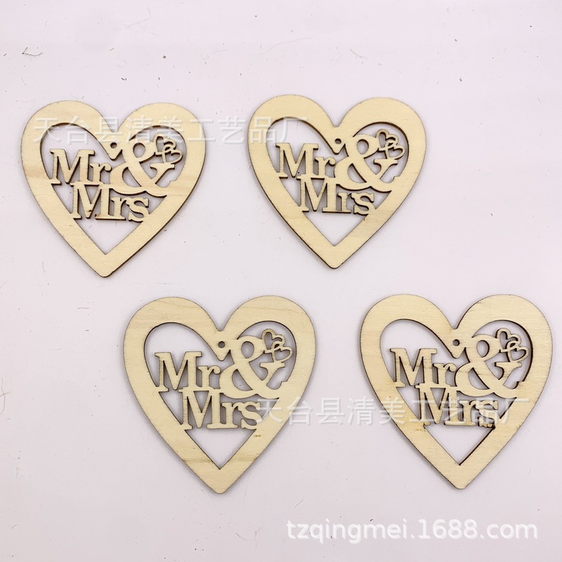 Artesanías navideñas, tallado, decoración de amor, adornos de madera, accesorios de bricolaje, decoración del hogar, adornos colgantes de pareja