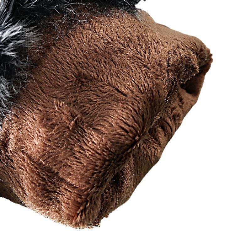 真皮手套女冬季加厚可爱獭兔毛加绒羊皮手套保暖触摸屏骑开车手套