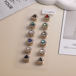 Clothing Matching Headscarf Gauze Scarf Fixed Buckle Amazon Best-Selling Retro Geometric Triangle Scarf Buckle Diamond Buckle