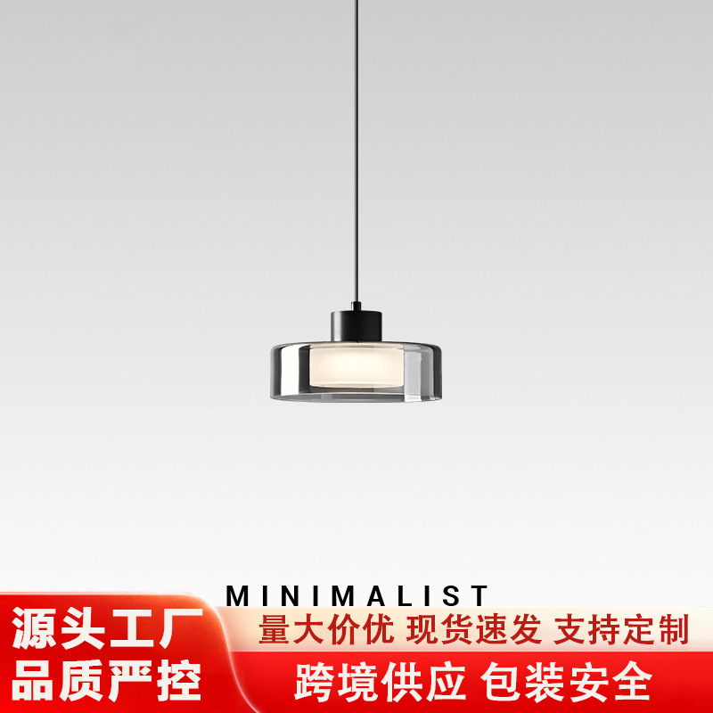 Italian Minimalist Bedroom Bedside Small Chandelier Modern Simple High-End Liftable Restaurant Bar Glass Chandelier