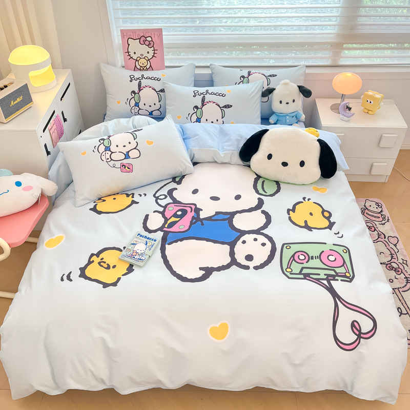 美楽蒂純綿ベッド4点セットのクロミアニメ純綿学生寮3点セットのベッドカバーkt