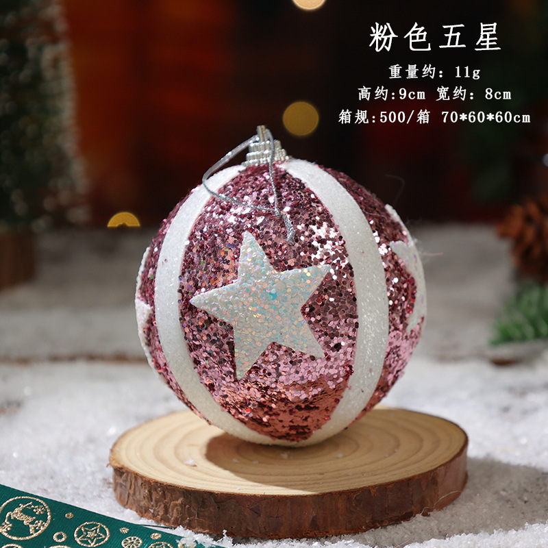 8cm bola de Navidad decoración de árbol de Navidad colgante de bolas de colores colgante colgante de Navidad decoración de Navidad accesorios de decoración