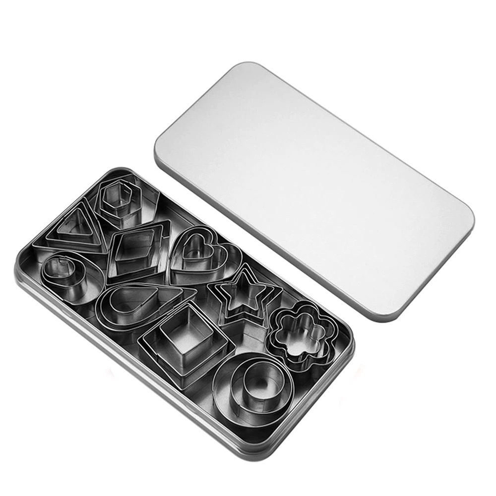 Small compact mold stainless steel, set, fondant, 30 pieces