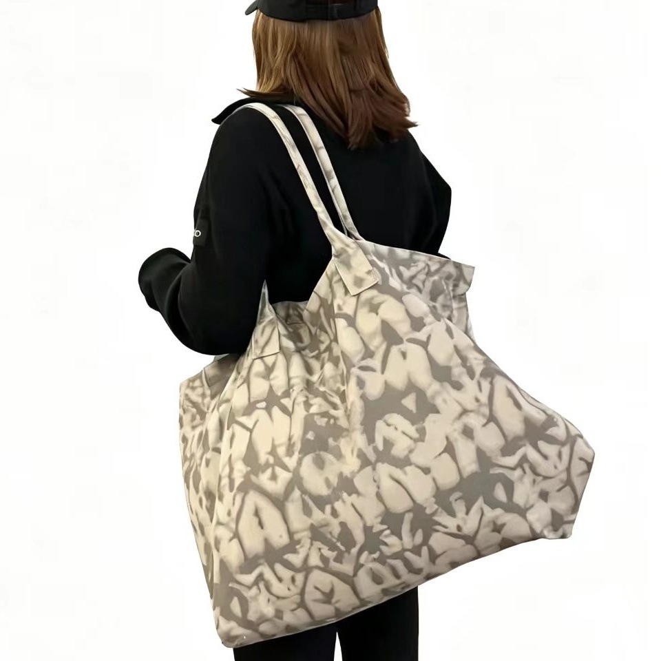Yoga Fitness Canvas Bag, Single-Shoulder Large-Capacity Shopping Bag, Men's and Women's Outdoor Sports Bag, Large Bag
