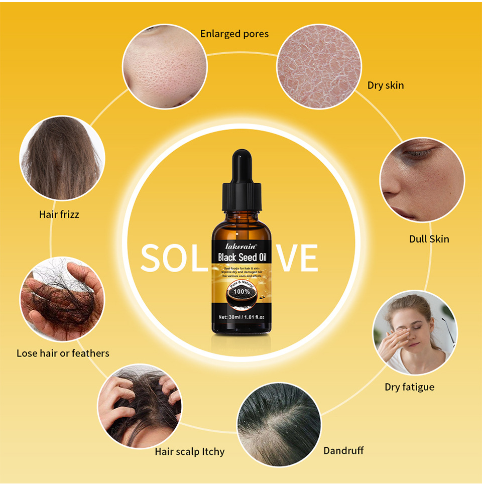 Cross-border new product lakerain Black Seed Oil Eyelash and Eyebrow Liquid undefined