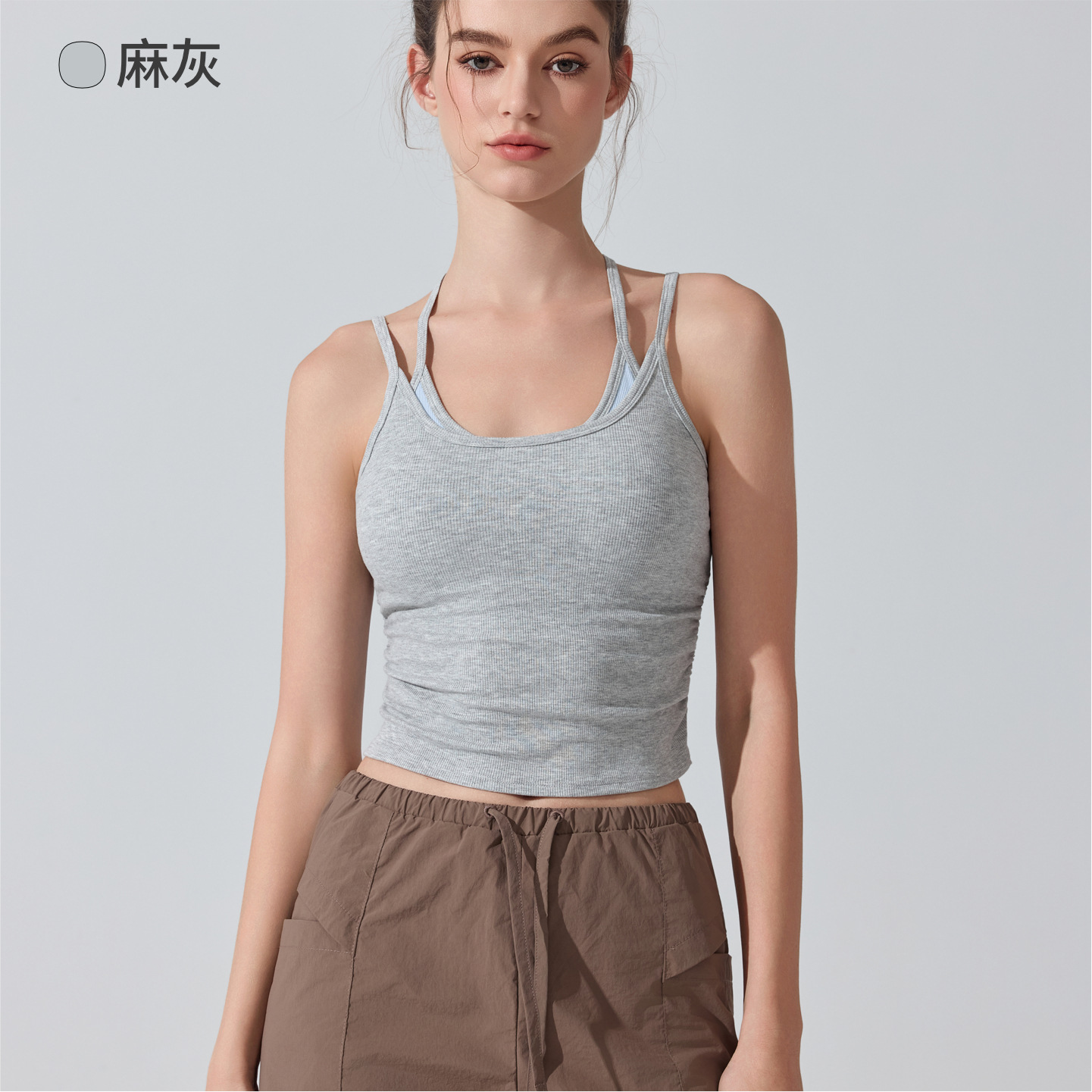 Deportes de fitness belleza chaleco de espalda desmontable cojín de pecho con ropa interior de yoga Pilates sexy sin bra superior
