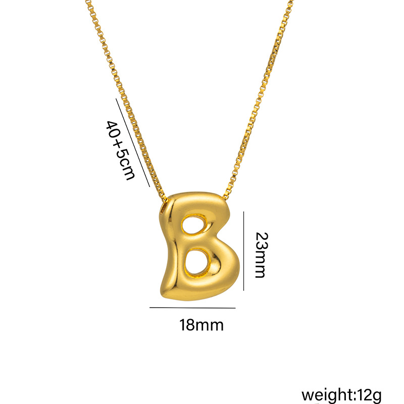 Copper 18K Gold Plated Basic Plating Letter Pendant Necklace display picture 3