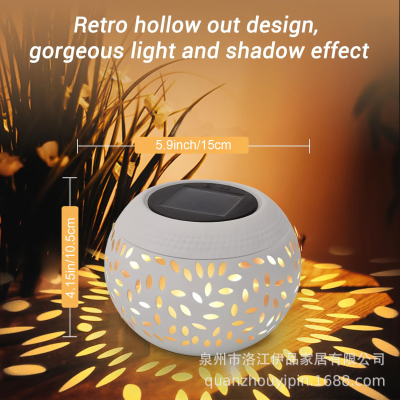Cross-border solar garden light induction iron hollowed-out garden indoor balcony landscape villa ornaments ashtray