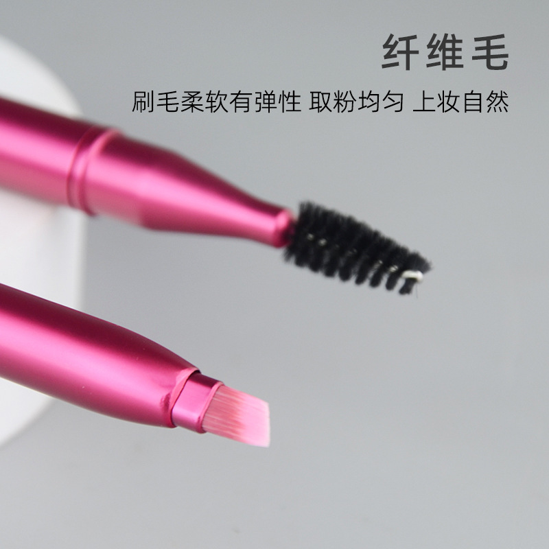 沧州化妆刷现货 多色金属伸缩双头眉刷带盖便携化妆工具|undefined