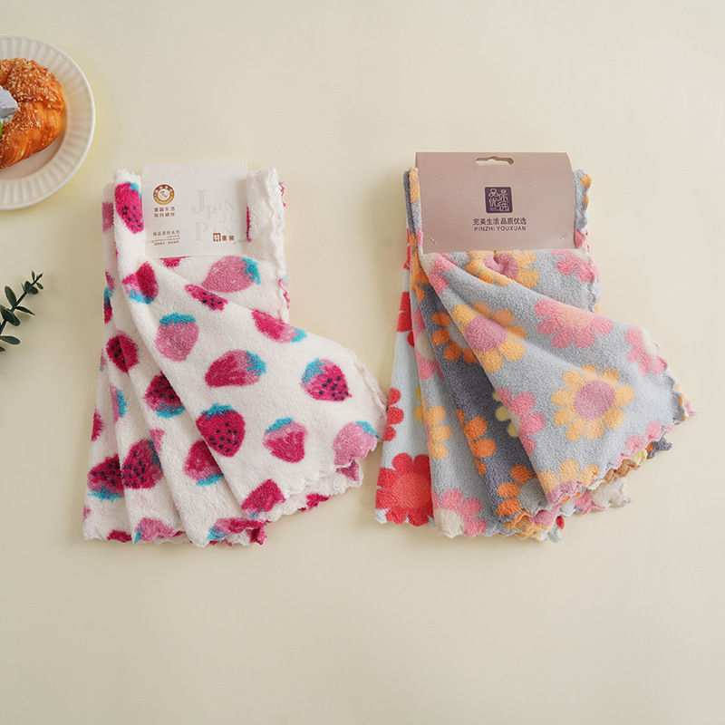 Printed towel soft absorbent square handkerchief wash face small square newborn baby saliva towel a generation of hair