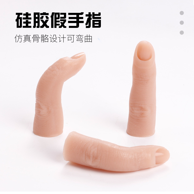 Cross-border Simulation Manicure Full Silicone Finger Joint Bending Insertion Nail Pieces Practice Display Silicone Finger Model