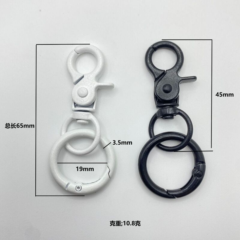 亜鉛合金製カラーペイント4分中型クランプ、スプリングリング、DIYキーホルダー、バッグアクセサリー、卸売|undefined