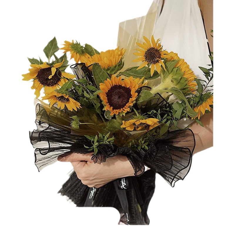 Estilo coreano red onda roja flor gasa onda flor embalaje plisado tridimensional volantes material de embalaje floral al por mayor