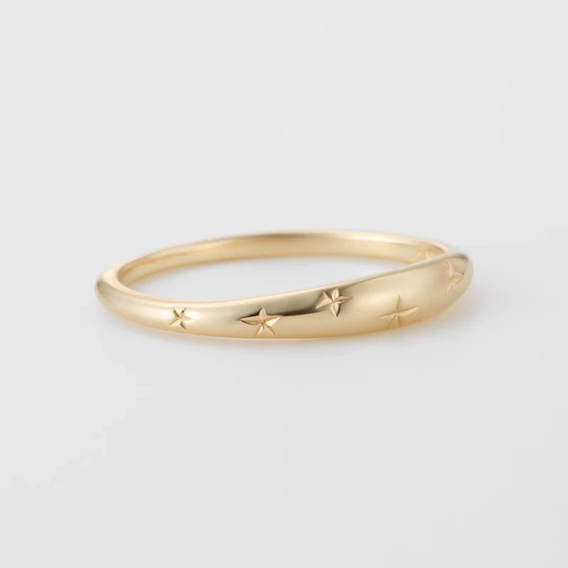 Sophisticated Japanese carved ring, silver 925 sample, 14 carat white gold, gold and silver