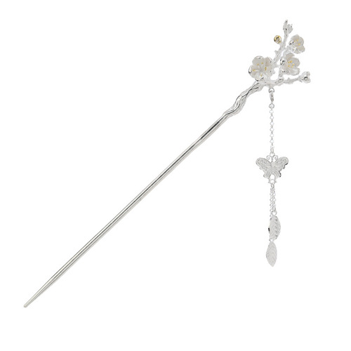Twelve flower gods ancient style silver-decorated hairpins, women's step-by-step tassel Han clothes headdresses, hair pins, cheongsam, high-end hair accessories