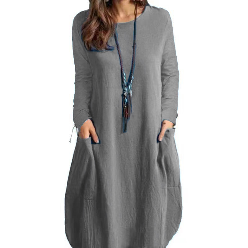 Women'S Gender Casual, Classical, Classic Style Style Wholesale Women'S Casual Classical Classic Style Solid Color Holiday Round Neck Short Sleeve Regular Dress