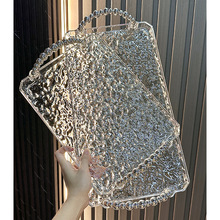 水杯托盘长方形塑料茶盘客厅茶几水果盘茶托盘亚克力展示果盘