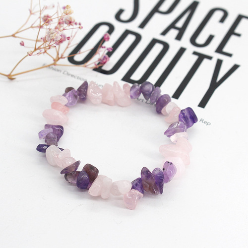 European and American cross-border bohemian style natural gravel bracelet colorful stone elastic bracelet couple jewelry