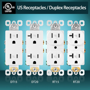 10-Pack Hot-Selling American Ul Certified American Standard Socket Household 15A 20A American Double Two-Position Wall Plug