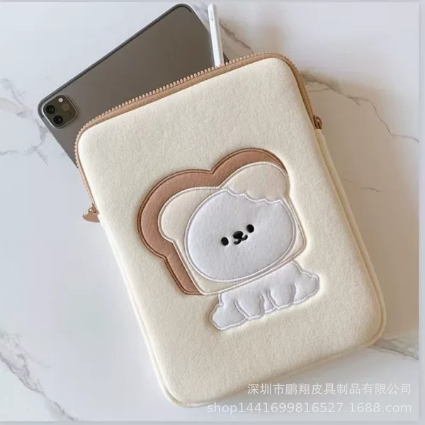 South Korea ins wind bread dog computer liner bag 13.3/14/15.6 inch computer bag ipad11 inch storage bag