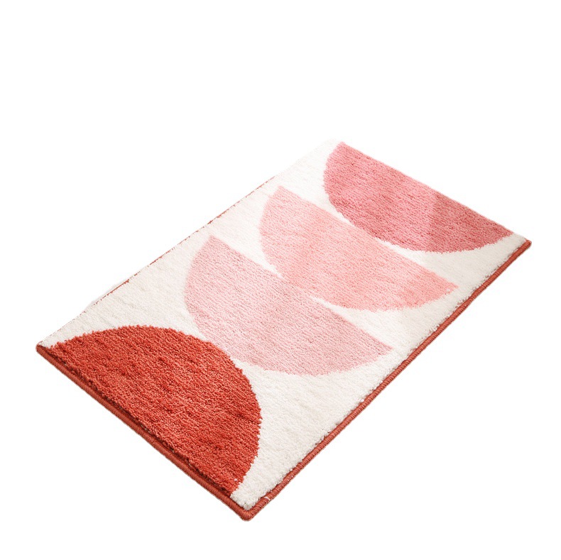 Tapis de salle de bain absorbant et antidérapant couleur crème, idéal pour l'entrée de la maison, les toilettes et la salle d'eau._voghion.com