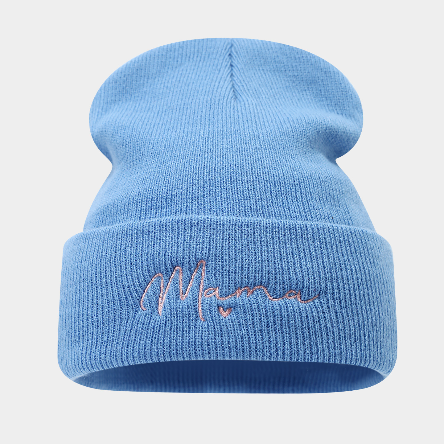 Modas coreanas de moda madre sombrero de punto bordado letras sombrero de lana callejera protector de orejas sombrero frío mujer