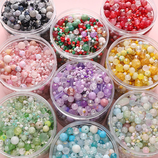 3-12mm glass mixed beads round beads handmade DIY bracelet necklace pendant material bag accessories wholesale