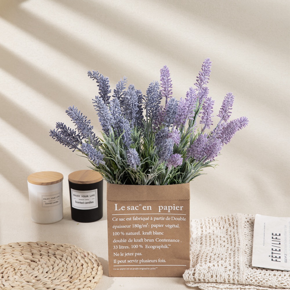 Plastic Lavender Artificial Flower Manufacturer Home Decor Wedding Handheld Flowers Wall Plant Wall Artificial Flowers MW53458