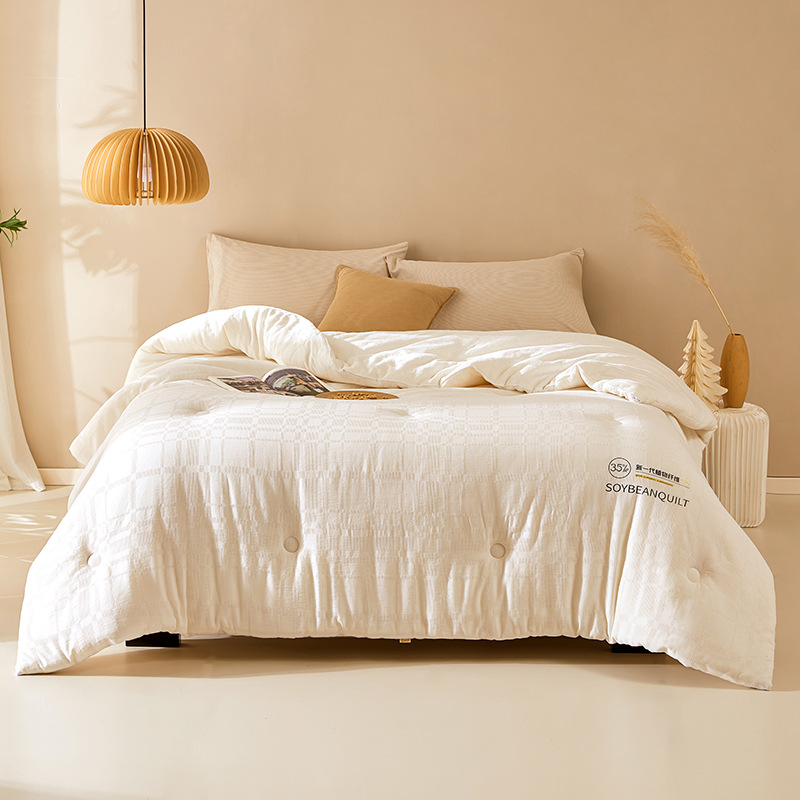 Li Guanqi 35% Soy Fiber Quilt Class a Pure Cotton Waffle Soybean Two-In-One Spring, Autumn and Winter Quilt Wholesale