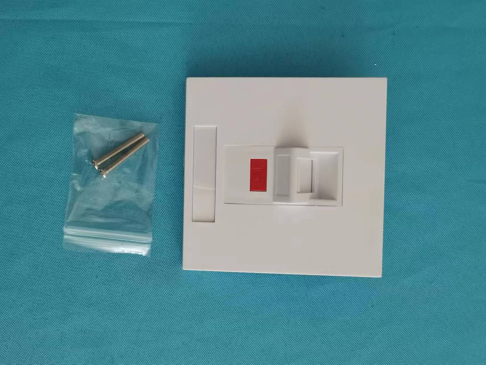 热批外贸斜口单口网络插座 加厚带标RJ45信息模块面板