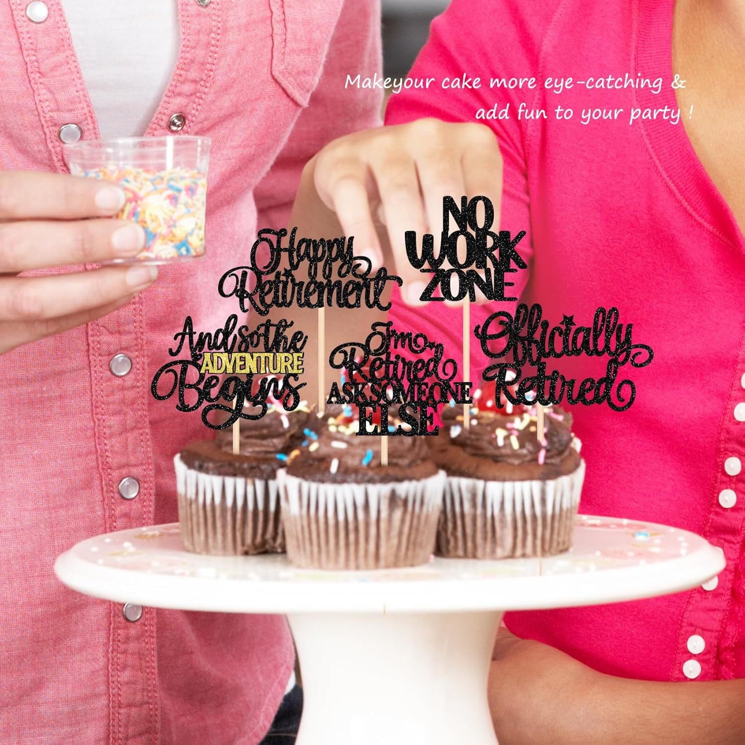 Cross-border hot selling formal retirement party theme Happy Retirement cake decoration plug-in card 2