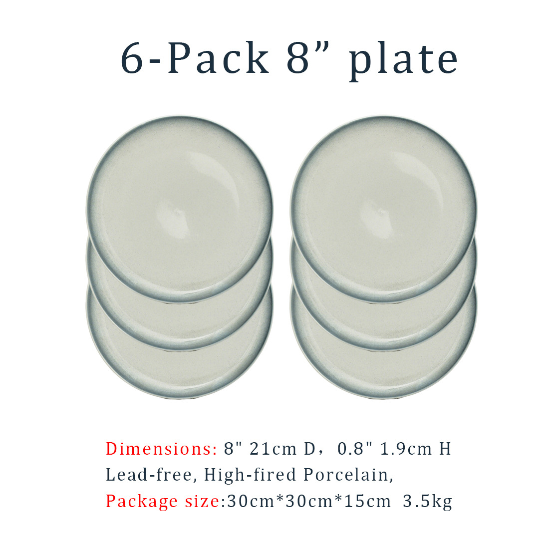 6 pack 8" plate