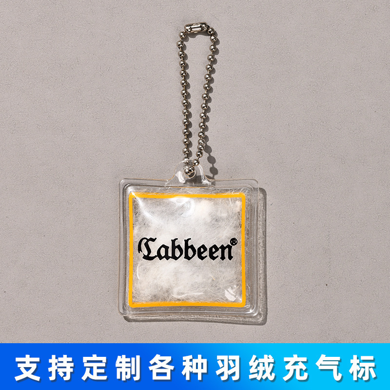 服装PVC羽绒充气标异形吊牌水洗商标透明白鸭绒定制图案LOGO订做|undefined