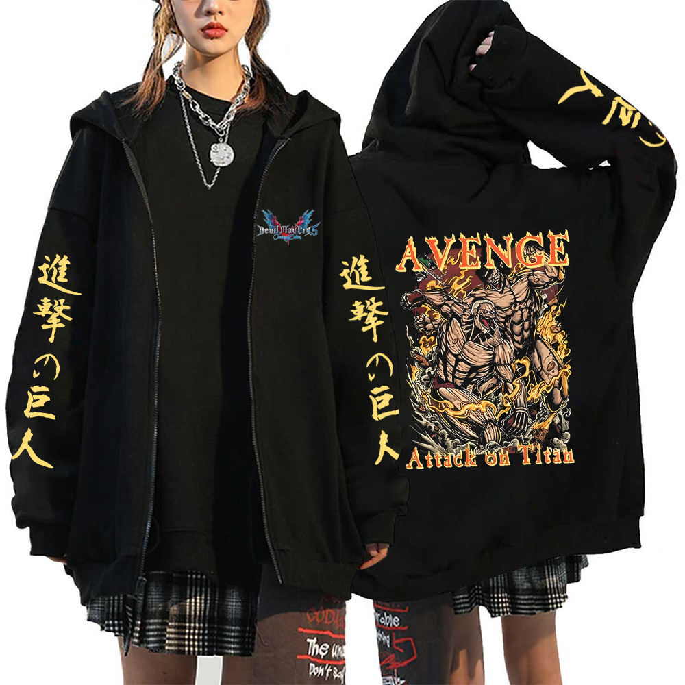 Anime Attack On Titan Men Women Zip Hoodies Yeager Eren