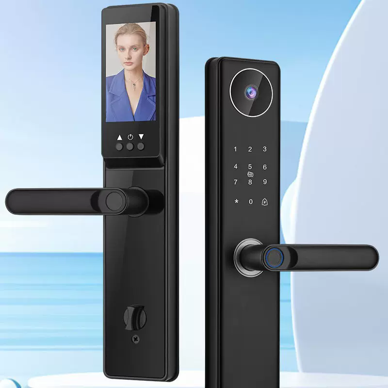 新款涂鸦一握开全自动智能锁可视对讲猫眼大屏APP指纹多种开锁