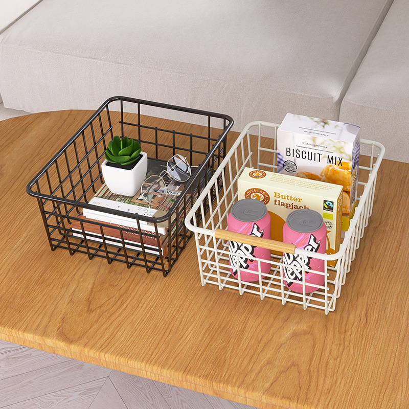 Factory direct sales Nordic ins style rose gold storage basket fabric desktop snack iron storage basket cross-border exclusive supply