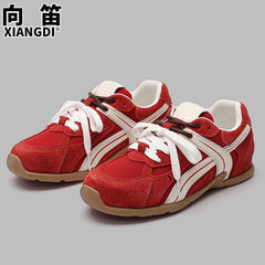 牛皮版软底德训鞋女款赛车鞋2025新款秋季鞋子女休闲阿甘鞋运动鞋