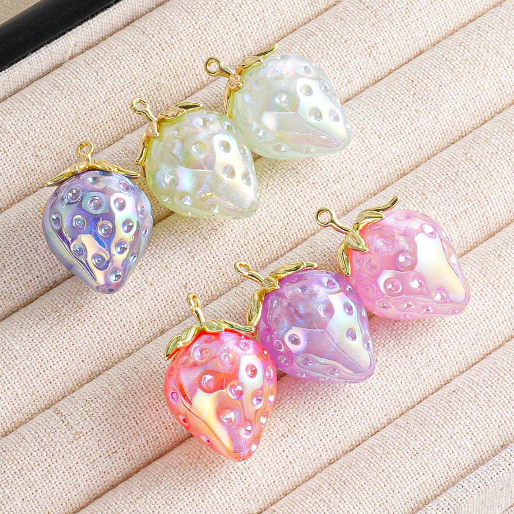 Heidi nuevo producto de alta calidad 6 hielo belleza fresa colgante cadena de teléfono móvil llavero colgante de bricolaje accesorios materiales