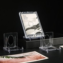 透明支架卡砖展示架亚克力欧式可调节卡砖收藏手办跨境代发摆件的