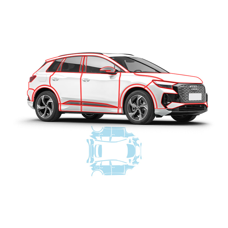 Audi Q4 e-tron máquina especial para cortar TPU invisibles ropa de automóvil película transparente para todo el automóvil pintura película protectora pre-corte