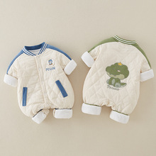 冬装婴儿卡通可爱超萌连体衣冬季男宝宝加棉薄棉保暖爬服运动哈衣