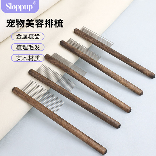 Pet Comb for Cats and Dogs, Wooden De Flea Comb for Cats, Floating Hair Removal and Dehairing Special Comb for Dogs