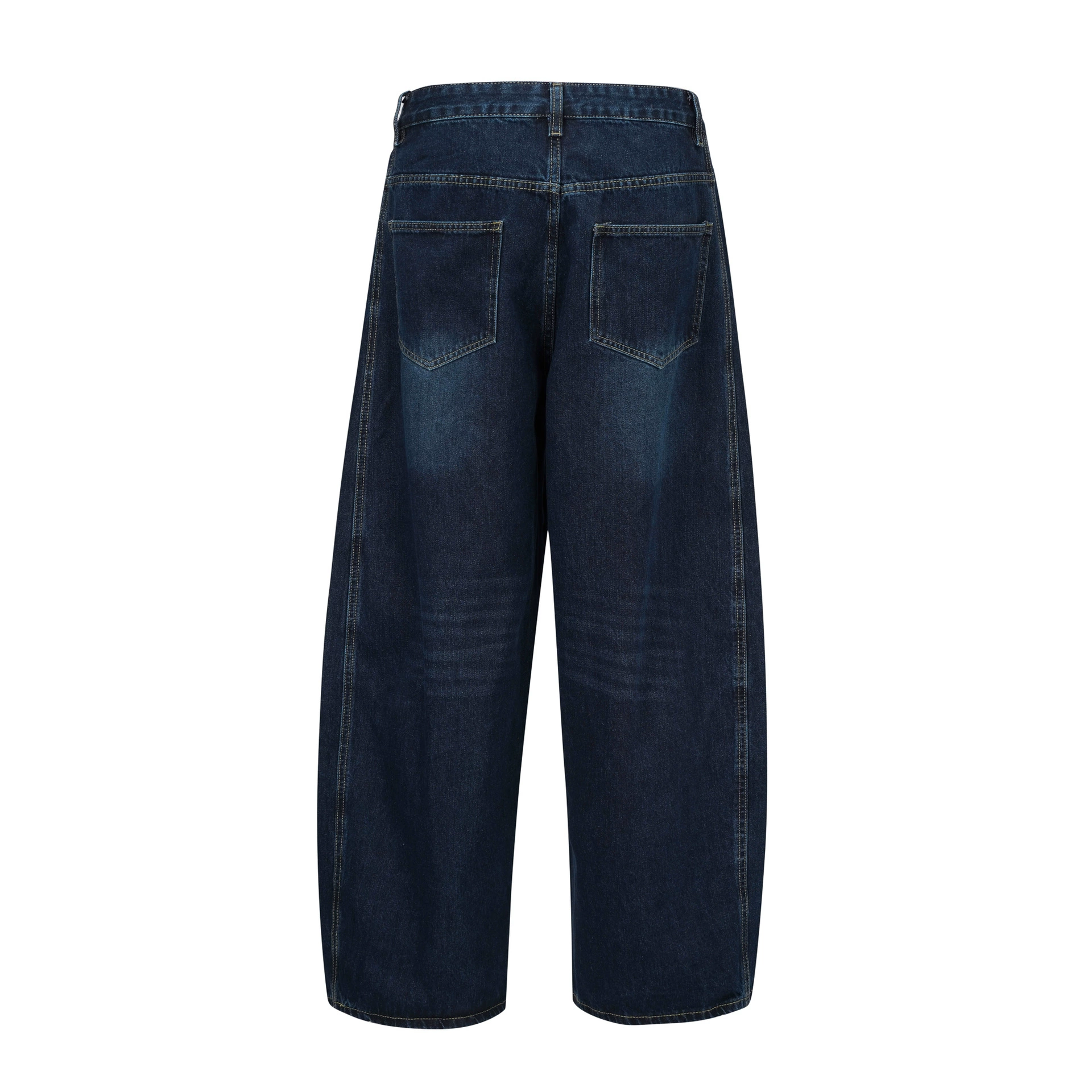 Европейский и американский high street стирка свободный широкий крой скюмитар резка tailoring джинсы