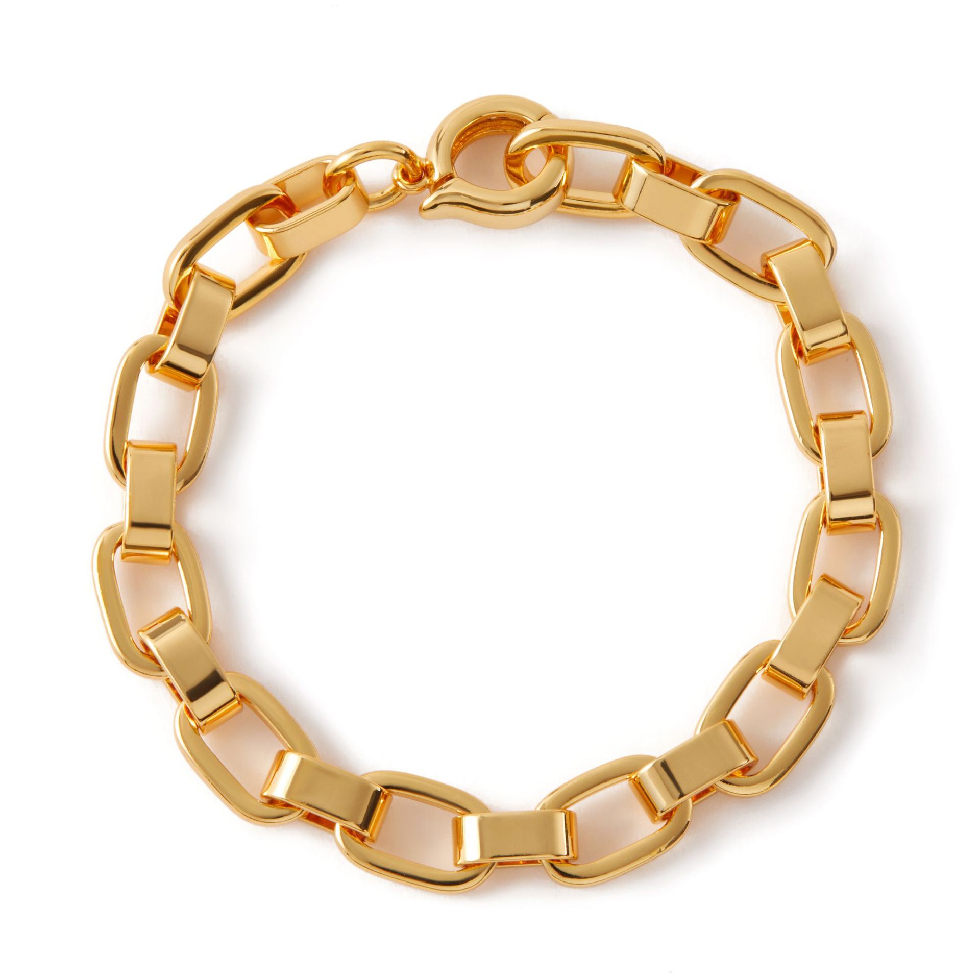 Messing überzogenes Echtgold-Persönlichkeitsarmband, handgefertigt, dicke Kette, neutraler Stil, INS-Mode, Retro-Feeling, Handschmuck_voghion.com