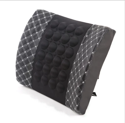 Car Red Wine Electric Massage Lumbar Waist support - black-and-white-deluxe-edition