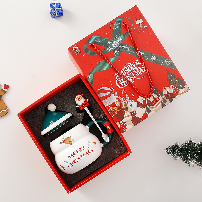 Taza de cerámica Copa de Navidad del norte de Europa viento gran capacidad muñeco de nieve árbol de Navidad Santa Claus regalo ideas creativas